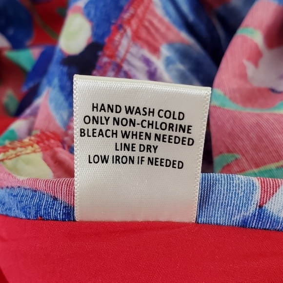 Skies Are Blue Floral Wrap Dress Size 2X Maxi Tiered Tie Sleeve Colorful Party - Picture 12 of 16